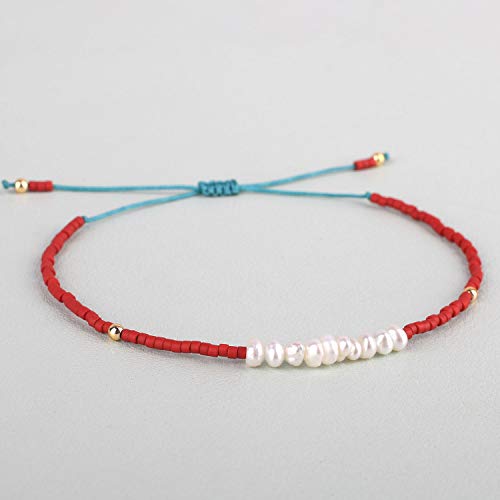 KELITCH Womens Pearl Bracelets Friendship Bracelet Handmade Miyuki Beads Charm Bracelet Holiday Gift - color: B12