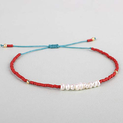KELITCH Womens Pearl Bracelets Friendship Bracelet Handmade Miyuki Beads Charm Bracelet Holiday Gift - color: B12