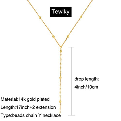 Tewiky Layered Necklaces for Women 14k Gold Plated Chain Necklace Set | Chunky Herringbone/Snake/Rope/Box/Cuban Link Chain for Women, Layering Stack Choker Necklace, Dainty Jewelry Set Non Tarnish - color: Gold--style O