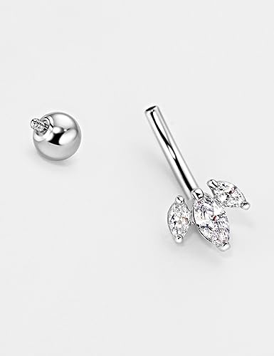 Belly Button Ring Dangle, Cross Belly Button Ring, Navel Piercing | 316L Surgical Steel, AAA+ Cubic Zirconia, Nickel-Free, Hypoallergenic, Multi-Style, 14 Gauge 10 mm Screw On Piercing Stud - style: Three Eye Shape Zircons