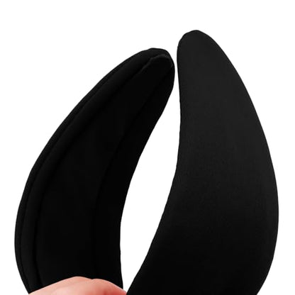 YISSION Black Knotted Headband Wide Headbands for Women Non Slip Head Band Fashion Top Knot Hairband Hair Accessories for Women Girls - color: Black
