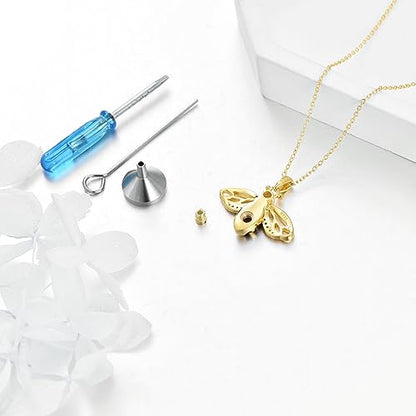 VONALA Gold Bee Pendant Necklace 925 Sterling Silver Bumblebee Jewelry Birthday Gifts for Women Daughter - style: Bee Urn Necklace
