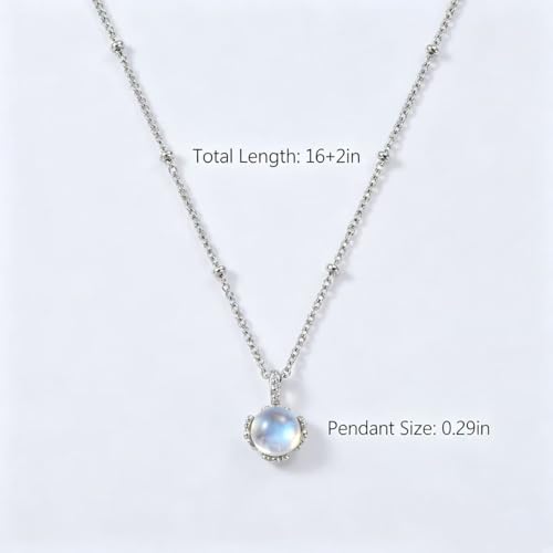 18K Gold Plated Dainty Necklace for Women, Cubic Zirconia Pendant, Tarnish Resistant Hypoallergenic Jewelry, Fashion Women Accessories - color: Silver