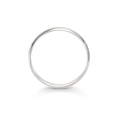 Men's Wedding Band 14K or 10K Solid Gold Ring, 5mm Plain Classic | Stamped 10K, not plated; high-polish, low-dome classic profile; hypoallergenic; made in USA; true-to-size; gift-ready - color: 14K White Gold