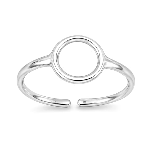 LeCalla 925 Sterling Silver Minimalist Toe Rings Set of Toe Ring Lightweight Simple Antique Open Adjustable Toe-Rings Beach Foot Jewelry Set for Women - color: 11. Open Circle (1 PCS)