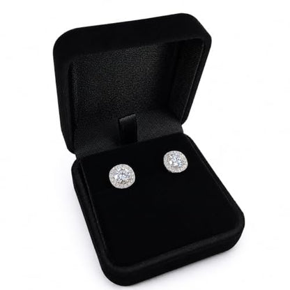 ORROUS & CO 18K Gold Plated CZ Simulated Diamond Stud Earrings for Women, Hypoallergenic, 1.9 Carat