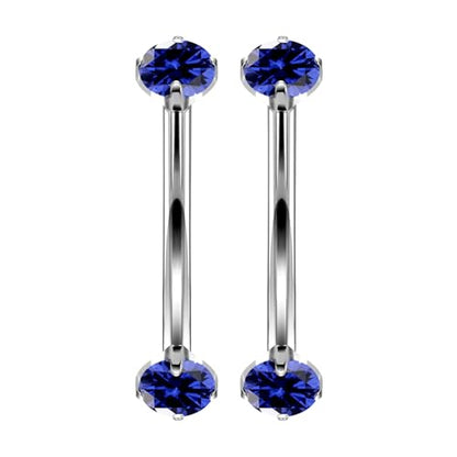 16G Astm F136 Titanium Eyebrow Piercing Jewelry Curved Barbell Eyebrow Ring Vertical Labret Lip Jewelry Daith Rook Earrings Navel Small Belly Button Ring Piercing Jewelry for Women Men CZ - style: 16G, 6MM Length, Blue CZ