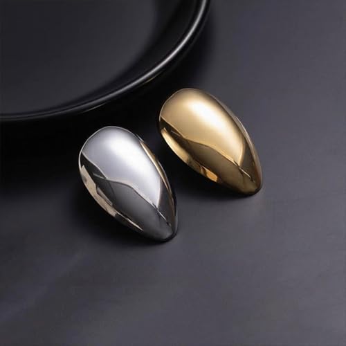 Geometric Teardrop Brooch for Women Gold Silver Statement Metal Brooch Pins Chunky Irregular Round Lapel Pin Coat Sweater Scarves Shawl Brooches Fashion Wedding Party Prom Jewelry - color: Gold