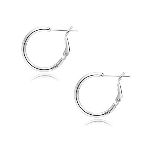 2mm Sterling Silver Big Hoop Earrings For Women - Large Hypoallergenic Circle Endless Thin Oversize Silver Hoops - color: Silver,20mm hoops