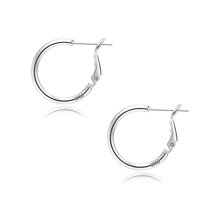 2mm Sterling Silver Big Hoop Earrings For Women - Large Hypoallergenic Circle Endless Thin Oversize Silver Hoops - color: Silver,20mm hoops