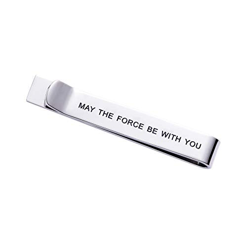 LParkin Premium Stainless Steel Tie Clip for Men & Women - Polished Finish, Secure Hold, Classic Accessory & Unique Gift - style: May The Force Be with You