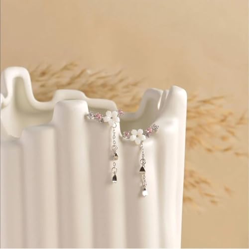 Dangle Earrings for Women Cute Flower Earrings Unique 18K Gold & Silver Statement Sparkly Ear Climbers Earrings for Women Jewelry Trendy