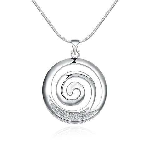 3 Circles Silver Hoop Earrings Necklace Set for Women Geometric Jewelry Set | 925 Silver Hypoallergenic Small Hoop Circle Geometry Textured Finish Minimalist Style Comfortable Wear - style: Vortex Hoop