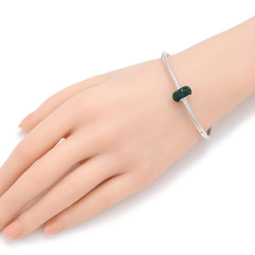 Adabele 1pc Solid 925 Sterling Silver Jan-Dec Birthstone Bead Charm - color: May