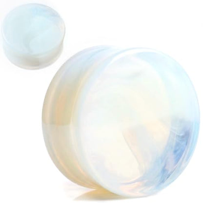 Opalite Organic Stone Ear Plugs Gauges Sold in Pairs - style: 19mm-3/4 Inch
