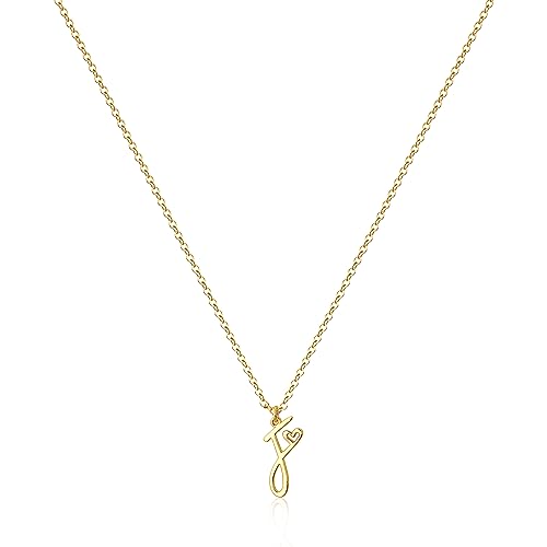 Tewiky Initial Necklace for Women-14k Gold Plated Dainty Letter Necklaces | Trendy Cute Custom Personalized Monogram Necklaces - color: gold, style: F
