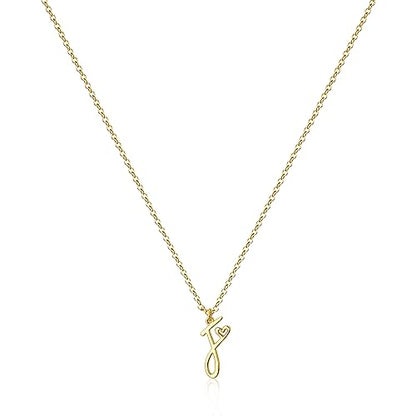 Tewiky Initial Necklace for Women-14k Gold Plated Dainty Letter Necklaces | Trendy Cute Custom Personalized Monogram Necklaces - color: gold, style: F