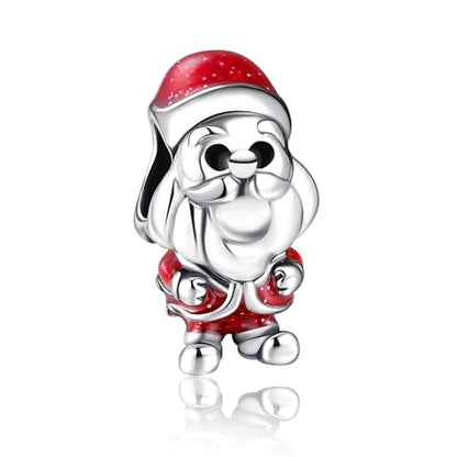 Bible Family Mom Wife Love Heart Dangle Charm 925 Sterling Silver Charms fits Bracelets and Necklace Pendant Bead Charms Jewelry Present for Women Family Friends - style: Christmas Santa Charm