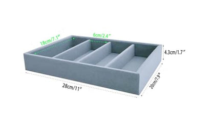 Sunglasses Eyewear Watch Tray Gray Velvet Stackable Organizer Premium Quality Jewelry Storage Multi Function Hallway Orgnization Drawer Divider - size: Glasses Tray