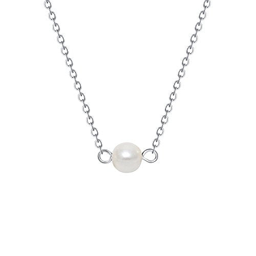 Turquoise or Pearl Bar Choker Necklace Pearl or Turquoise Beads Necklace Jewelry for Women - size: 14 Inch, style: Single White Pearl Beads