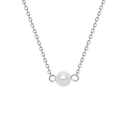 Turquoise or Pearl Bar Choker Necklace Pearl or Turquoise Beads Necklace Jewelry for Women - size: 14 Inch, style: Single White Pearl Beads