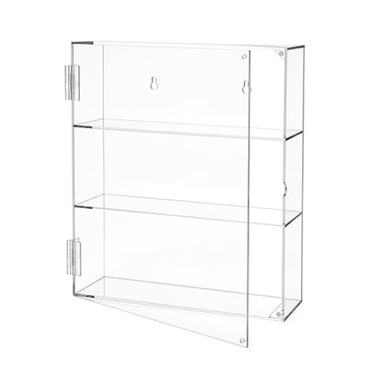 Acrylic Display Case, 3 Tier Clear Dustproof Cabinet Box with Magnetic Door, Wall Mounted or Desktop Organizer for Collectibles, Figures, Crystals, Mini Toys, Jewelry