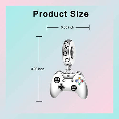 Family Love Mother Daughter Grandma Charm 925 Sterling Silver fits Bracelets Necklace Pendant Bead Charms Jewelry Gift for Women Family Friends - color: Gamepad Charm
