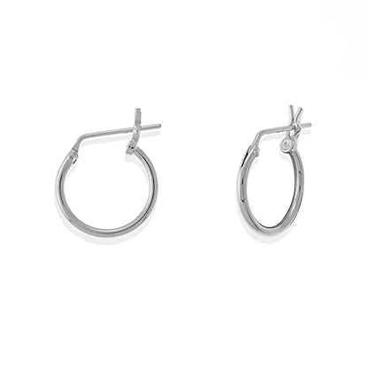 Boma Jewelry Sterling Silver Classic Snap Down Closure Tube Hoop Earrings - size: Medium