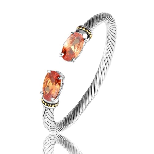 Stainless Steel Cuff Bangles Crystal Mosaic Bracelet Bangle for Women Fashion Jewelry BR75854 - color: Champagne
