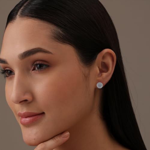 Charmsy 925 Sterling Silver Ball Post Stud Earrings for Women | Round Hammered Lightweight Disco Classic Ball Stud Earring for Women Teen | Sizes 3mm-11mm - style: 11mm-Antique Ball