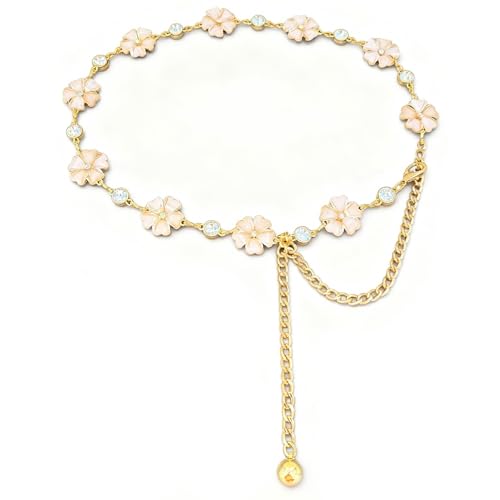 Women's Chain Belt Adjustable Rhinestone Metal Waist Belts for Women Ladies Chain Belt for Dresses - color: S-03