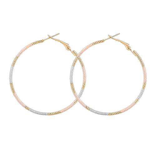 Gold/Silver Hoop Earrings For Women Trendy,Chunky/Big/Thin/Medium/Oval/Thick/Twist Multi-Colored Zirconia Dangle Huggie Rainbow CZ Amber Resin Hoops, Lightweight Birhtday Fashion Jewelry Gift. - color: A22 ( Hand-painted Colorful Big Thin Hoops)
