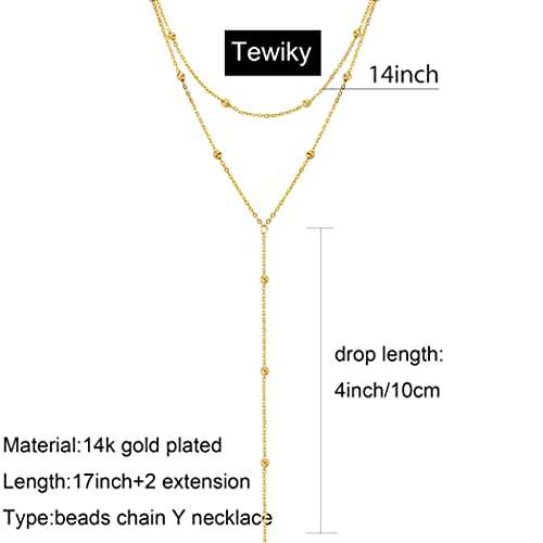 Tewiky Layered Necklaces for Women 14k Gold Plated Chain Necklace Set | Chunky Herringbone/Snake/Rope/Box/Cuban Link Chain for Women, Layering Stack Choker Necklace, Dainty Jewelry Set Non Tarnish - color: Gold--style N