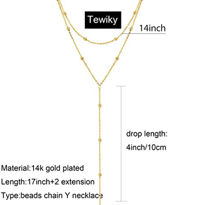 Tewiky Layered Necklaces for Women 14k Gold Plated Chain Necklace Set | Chunky Herringbone/Snake/Rope/Box/Cuban Link Chain for Women, Layering Stack Choker Necklace, Dainty Jewelry Set Non Tarnish - color: Gold--style N
