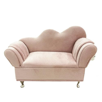 Openable Sofa Jewelry Box, Earrings Necklace Storage,Chaise Longue | Miniature Sofa Velvet Chair Design,Gift for Girls and Women - color: Chaise Longue