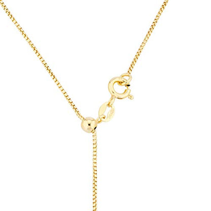 Miabella 925 Sterling Silver or 18K Gold Plated Italian 1mm Adjustable Solid Thin Bolo Box Chain Necklace for Women / 14-24 Inch Slider/Made in Italy - style: yellow-gold-plated-silver