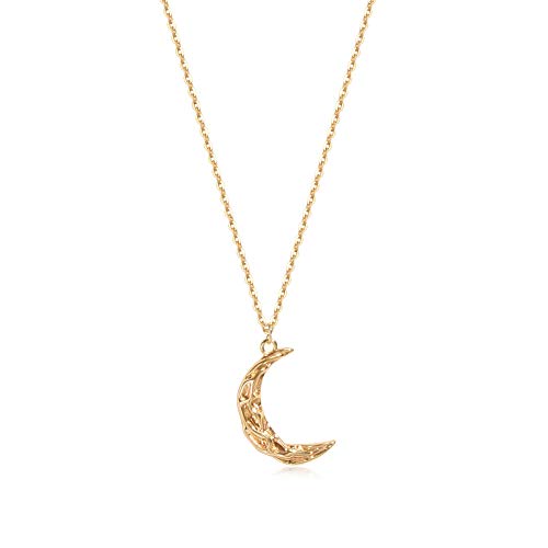 MTMY Gold Moon Pendant Necklace for Women,14K Gold Plated Dainty Chain Crescent Moon Sun Star Necklace Jewelry - style: moon