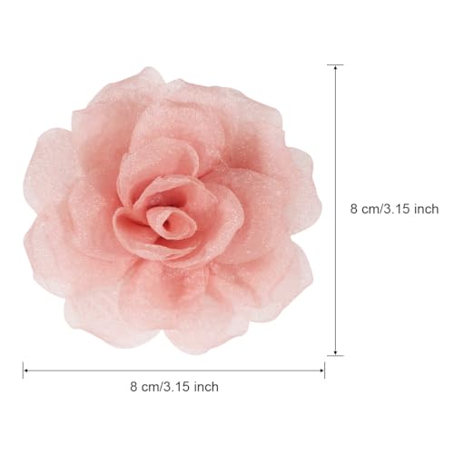 3.1" Chic Light Pink Chiffon Flower Hair Clip | Soft, Elegant & Perfect for Weddings, Parties or Daily Wear | Add a Romantic Touch to Hairstyles, Hats & Outfits | Lightweight, Durable & Easy to Style - color: Salmon
