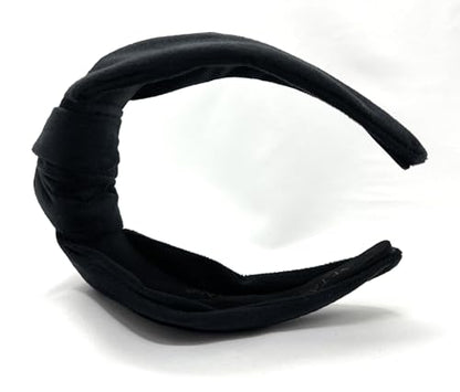 Chunky Black Velvet 2.5 Inches Thick Knotted Headband for Women Headbands Women Girls Trendy, Womens Headbands are Head band for Women's Hair, Cute Top Knot Fashion Designer - color: Chunky Black