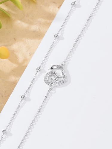 Dorunmo Initial Anklet 925 Sterling Silver Letter A-Z Layered Heart Anklet Beach Jewelry Birthday Gifts for Women - color: K