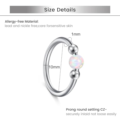 Briana Williams 18G 20G Nose Rings for Women Nose Piercings Nose Rings Hoops Nose Studs Surgical Steel Nose Ring Silver Gold Nose Piercing Jewelry - color: D6 -18g, silver