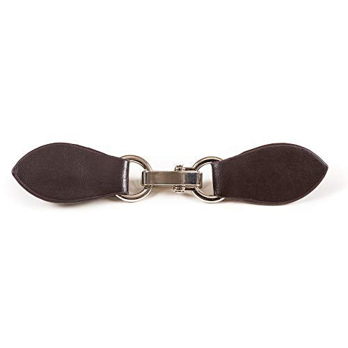 Clip Holder Buckle Clasp Pin for Poncho Cape Cardigan Wrap Shawl Accessories - color: Brown with Silver Clamps