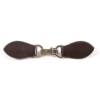 Clip Holder Buckle Clasp Pin for Poncho Cape Cardigan Wrap Shawl Accessories - color: Brown with Silver Clamps