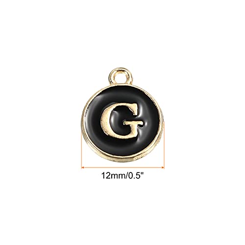MECCANIXITY Alphabet Letter Charm Double Sided Alphabet Pendant, for Earring Jewelry Making - style: G