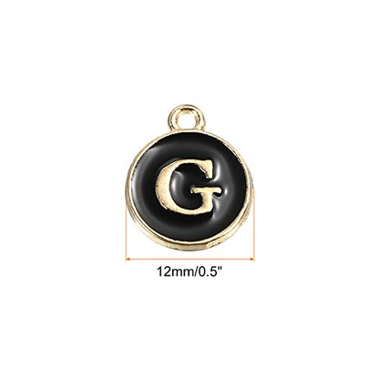MECCANIXITY Alphabet Letter Charm Double Sided Alphabet Pendant, for Earring Jewelry Making - style: G