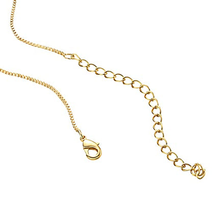 PAVOI 14K Gold Plated Adjustable Link Chain Necklace for Women | Box Rope Sphere Bead Serpentine Anchor Mariner Gold Chain Necklaces - color: Yellow Gold, style: Box