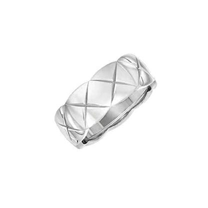 Shapes Studio 18k Gold Plated Rings for Women,Crush Wide Band Gold Plated Ring, Stacking Rings, Wedding Band Minimalist Style - color: Silver Mid