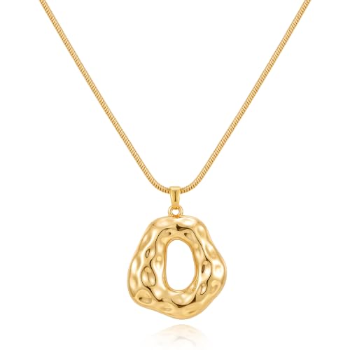 Boho Chunky Gold Statement Necklaces for Women Beach Jewelry Gifts | Versatile Everyday Wear, Pairs with Any Outfit, Ideal Gift for Any Occasion, Easy to Layer, Lightweight, Hypoallergenic - style: Hammered-Gold-E