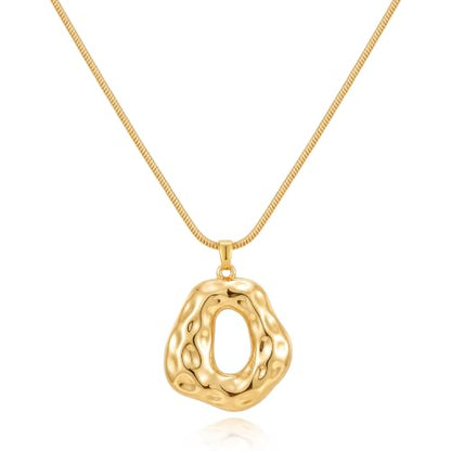 Boho Chunky Gold Statement Necklaces for Women Beach Jewelry Gifts | Versatile Everyday Wear, Pairs with Any Outfit, Ideal Gift for Any Occasion, Easy to Layer, Lightweight, Hypoallergenic - style: Hammered-Gold-E