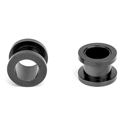 18PCS Ear Tunnels Kit Stainless Steel Screw Fit 14G-00G Gauges Plugs Set Double Flared Stretcher Expander Body Piercing Jewelry - color: Black